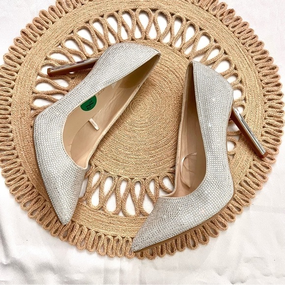 Nine West Twinn Silver Rhinestone Heels Size 7.5 - Picture 5 of 12